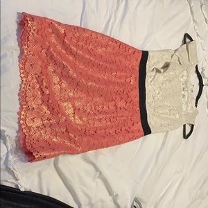 Lily Pulitzer cream and pink lace dress